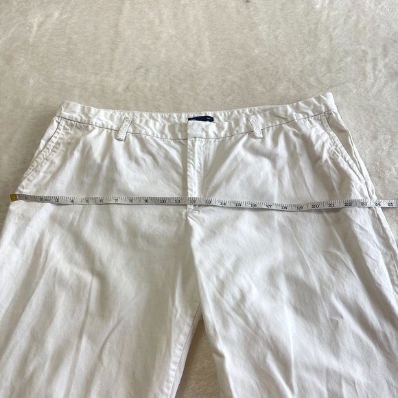 Gap Outlet Straight Leg Chino Pants Womens Size 20 White‎ Flat Front High Rise - Picture 7 of 15